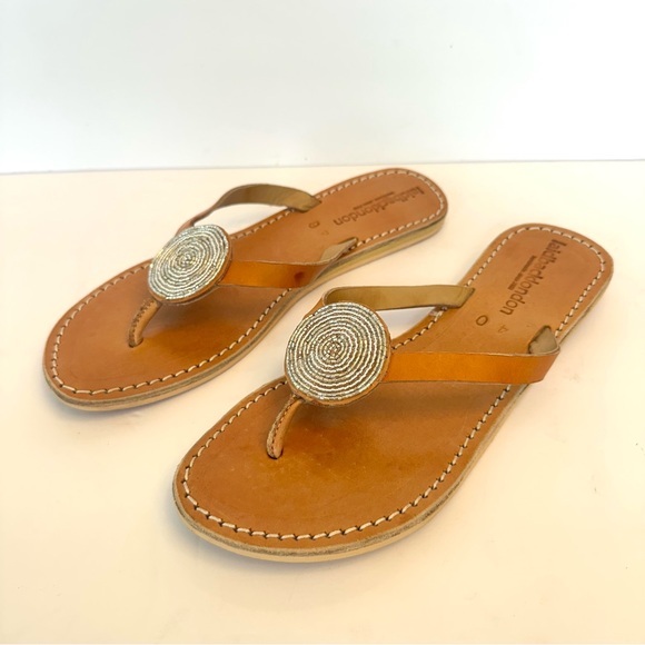 Laidback London hand beaded leather sandals, size 40 - Picture 2 of 6